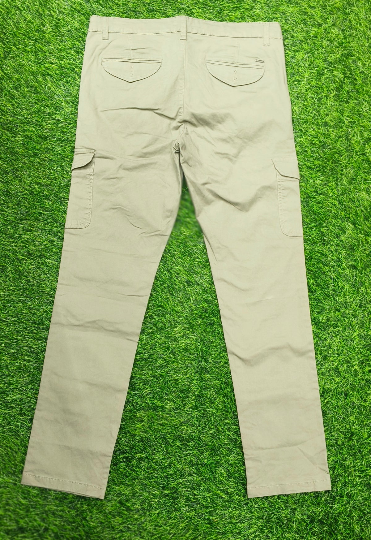 Men’s Light Khaki 6-Pocket Cargo Pant with Drawstring Waist