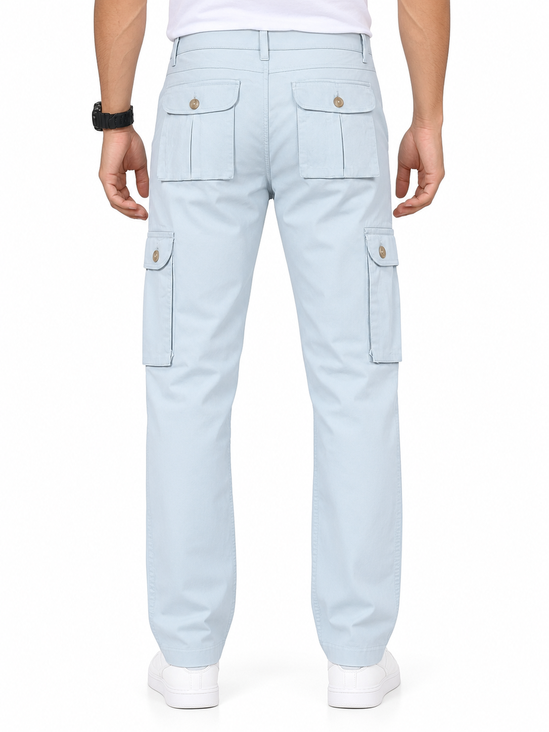 Men’s Light Sky Blue 6-Pocket Cargo Pant