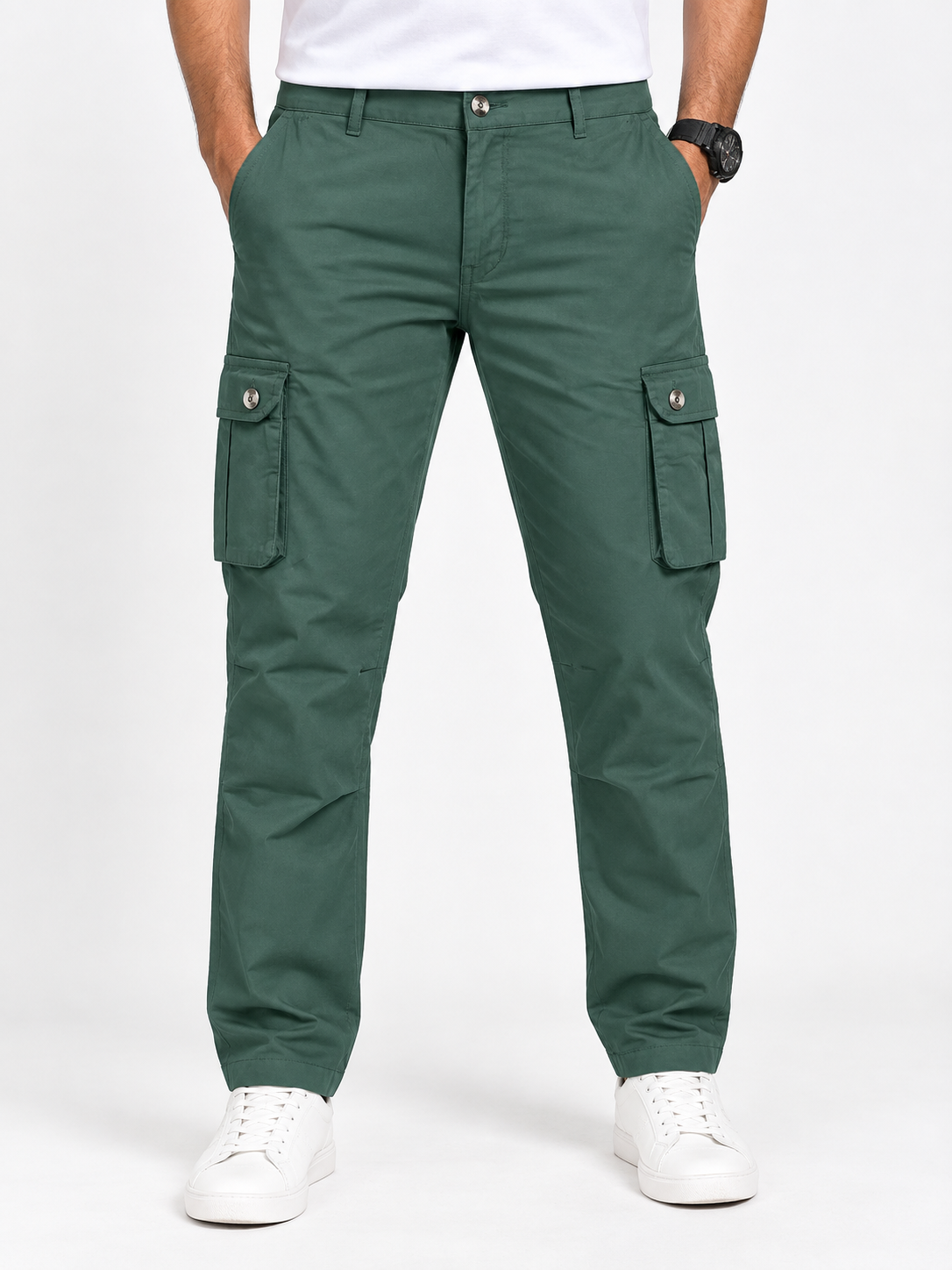 Men’s Dark Green 6-Pocket Cargo Pant