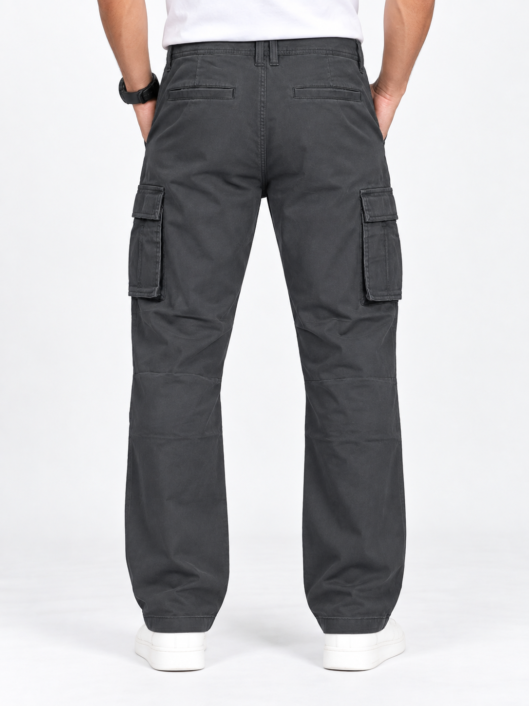 Men’s Dark Grey 6-Pocket Cargo Pant
