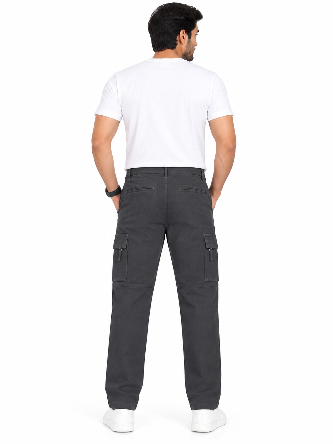 Men’s Charcoal Dark Grey 6-Pocket Cargo Pant
