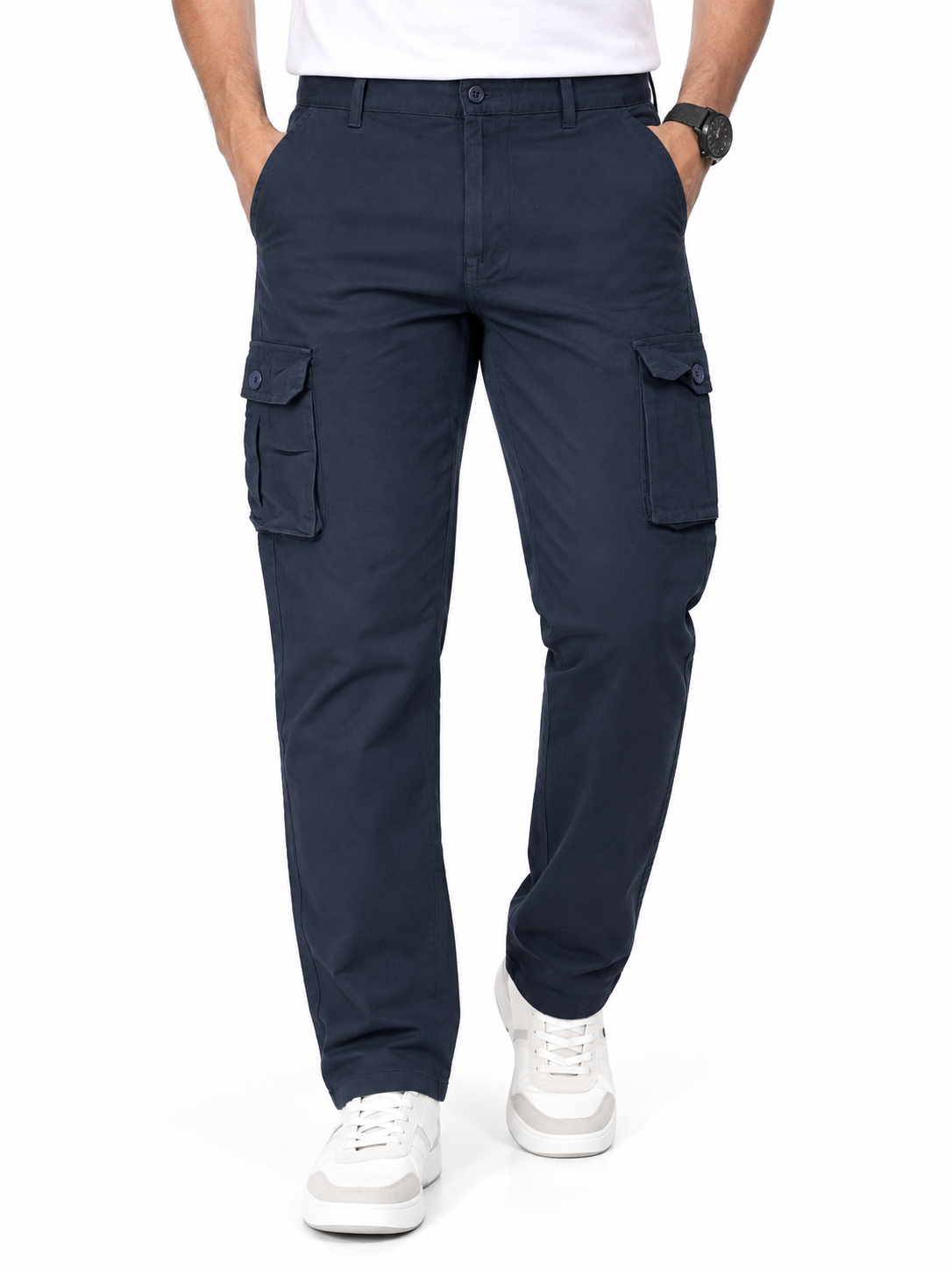 Men’s Dark Navy Blue 6-Pocket Cargo Pant