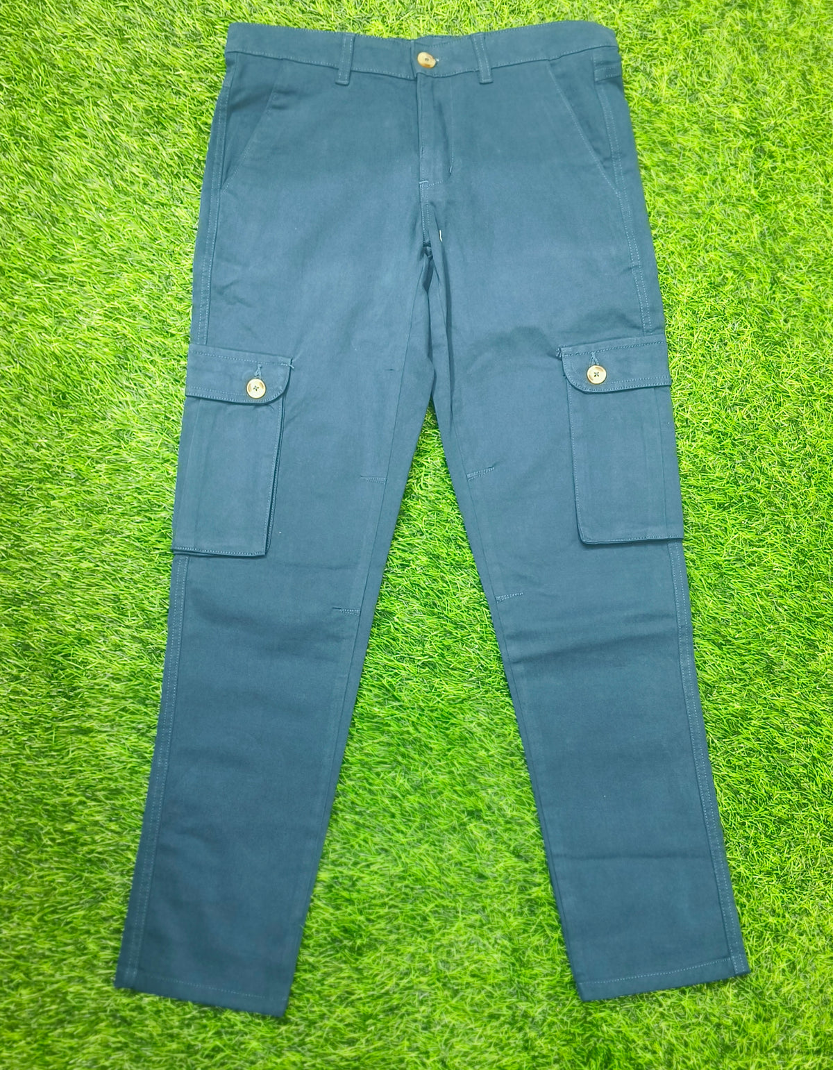 Men's Classic Slate Blue Color 6-Pocket Cargo Pant