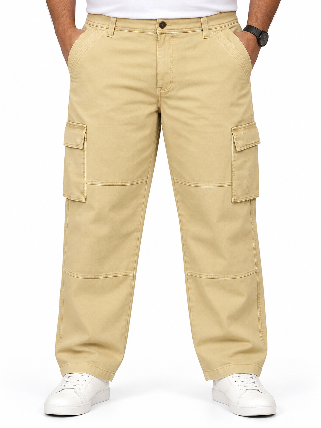Men’s Beige 6-Pocket Cargo Pant