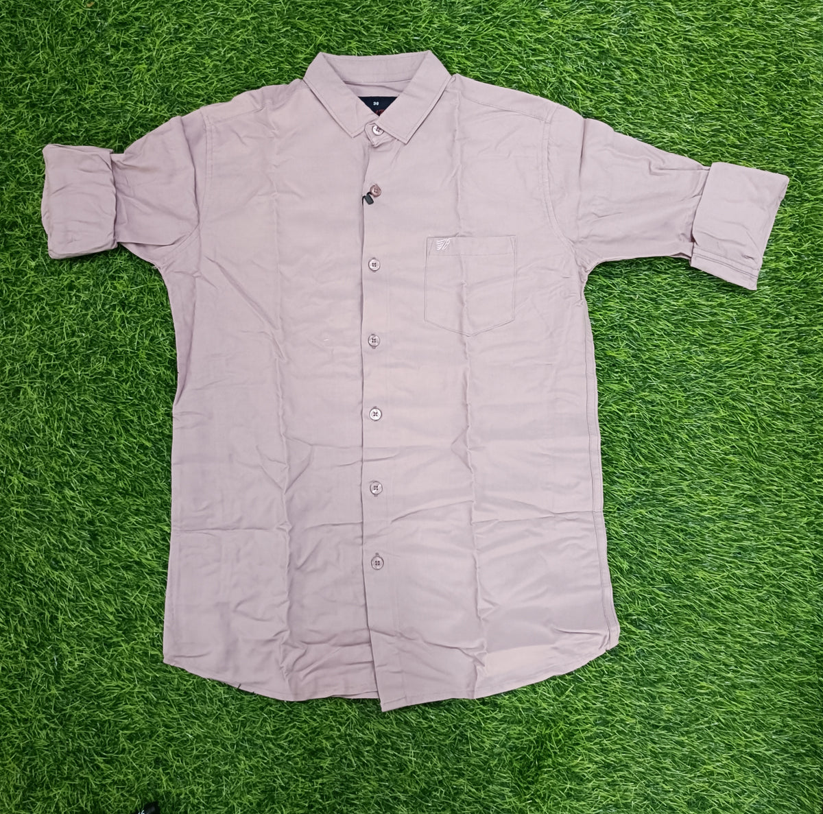 Boys Dusty Pink Colour Solid Full Sleeve Shirt