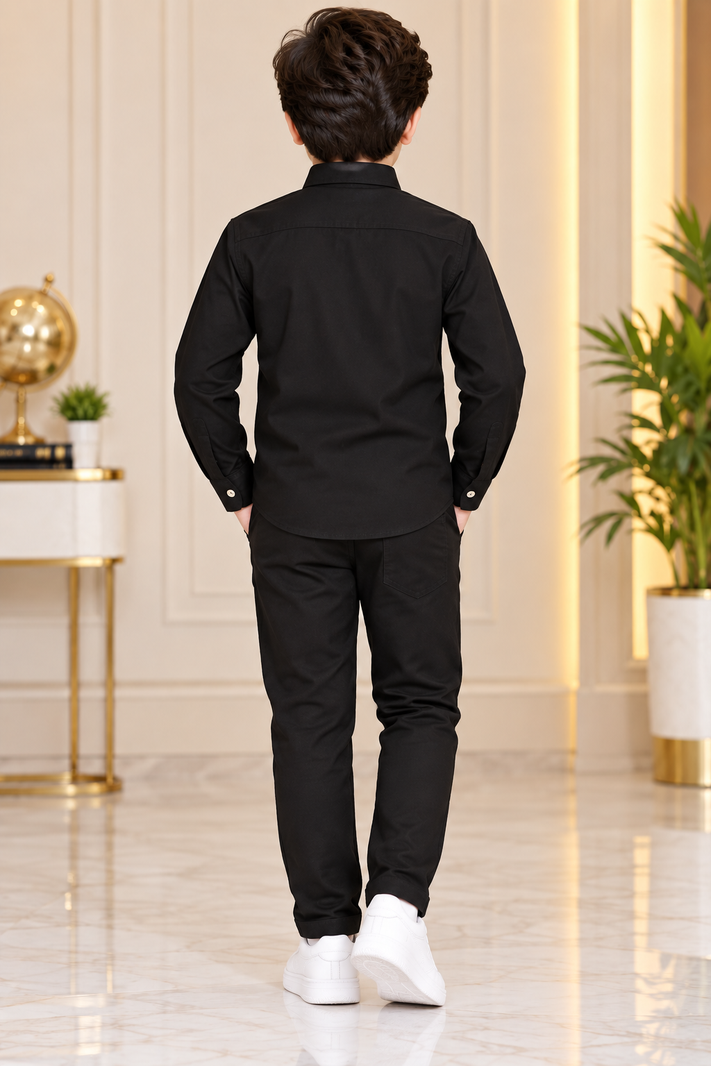 Boys Black Shirt & Black Pant Party Wear Set