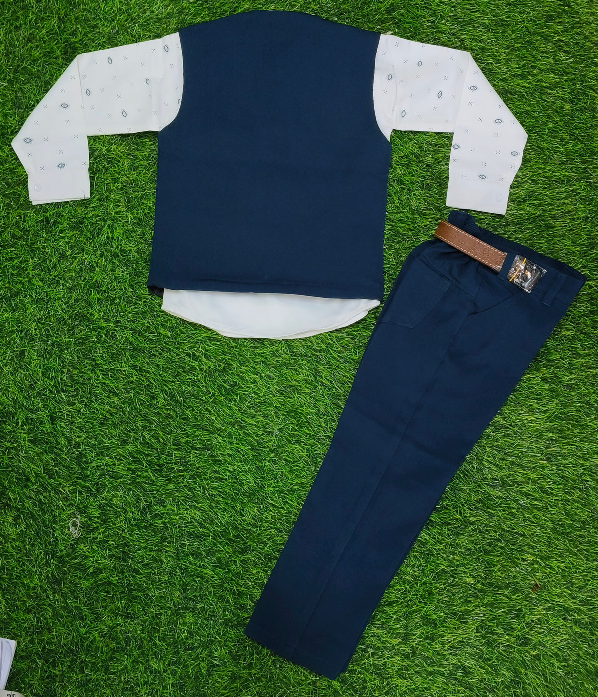 Boys Dark Navy Blue Blazer Tie Party Wear Set