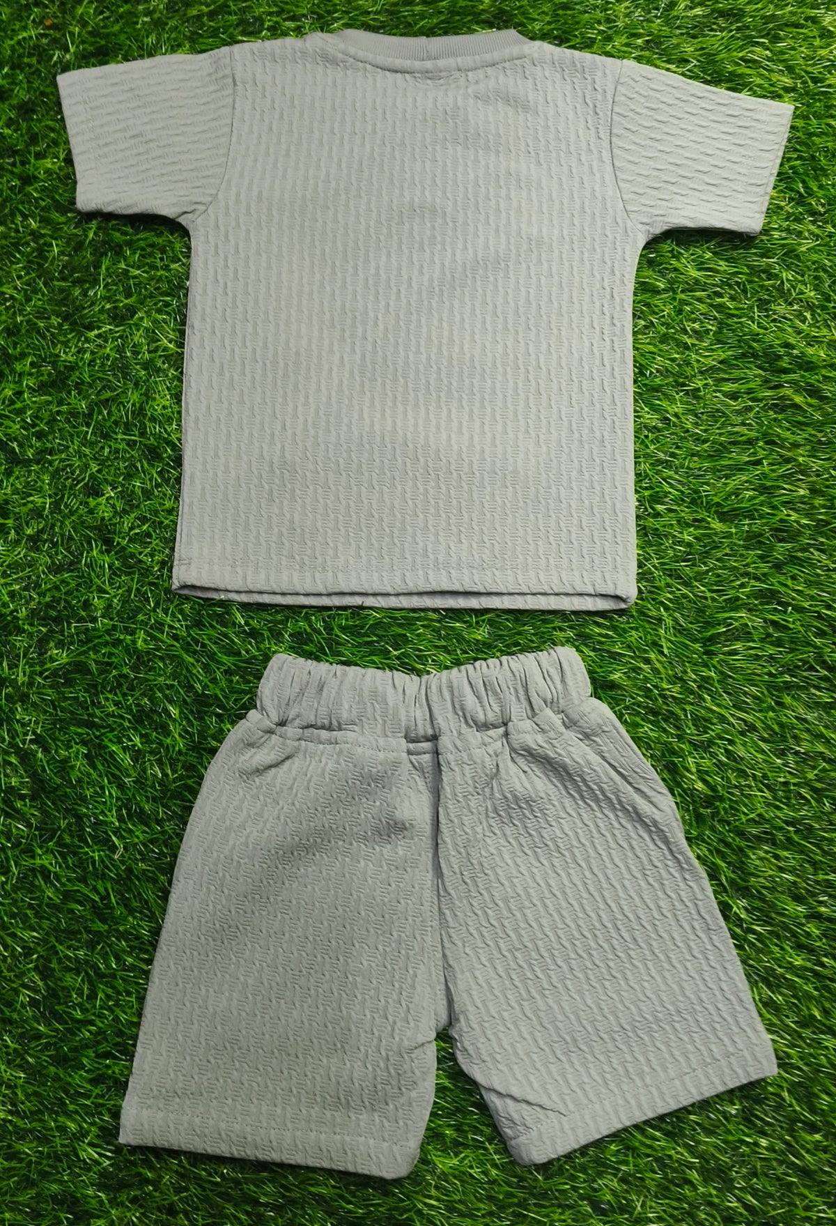 Kids Grey Mighty Muncher Textured T-Shirt & Cargo short Set