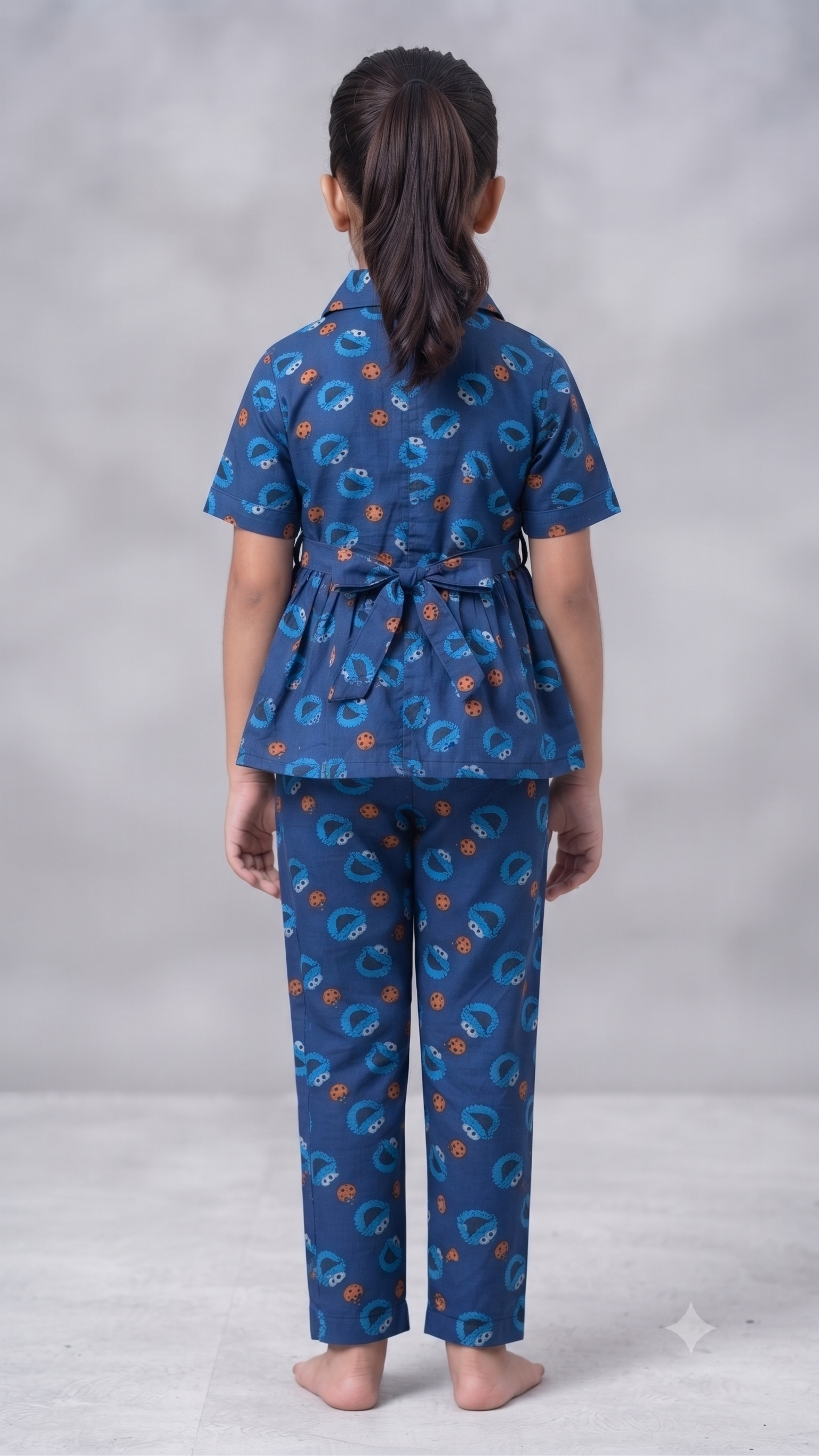 Playful Cookie Monster Navy Peplum Co-Ord Set