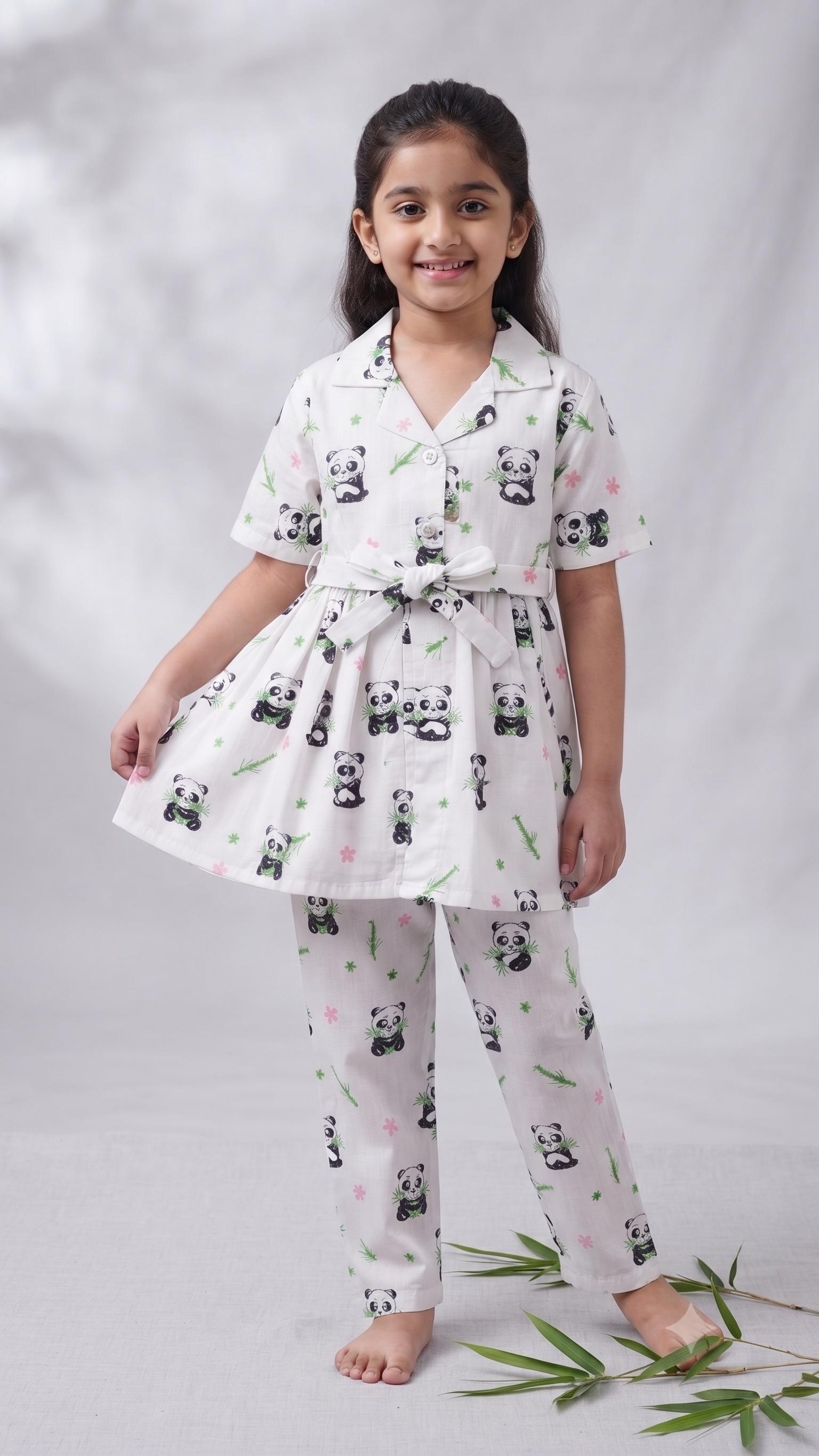 Playful Panda & Bamboo Peplum Co-Ord Set