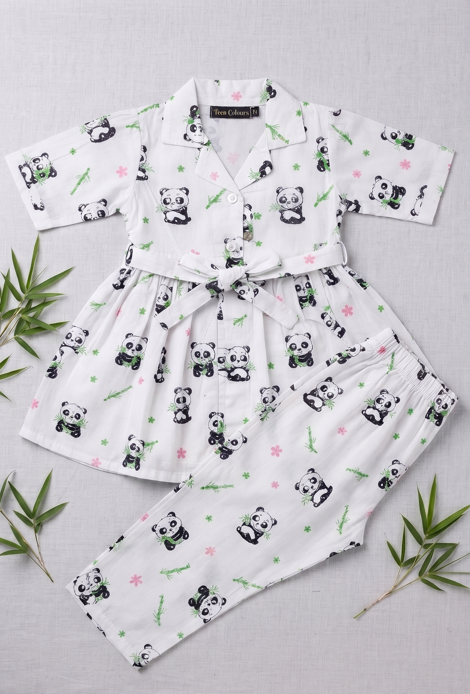Playful Panda & Bamboo Peplum Co-Ord Set