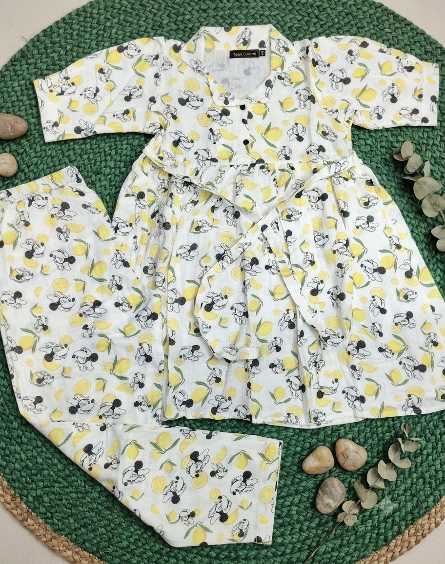 Fresh Lemon & Minnie Mouse Peplum Co-Ord Set