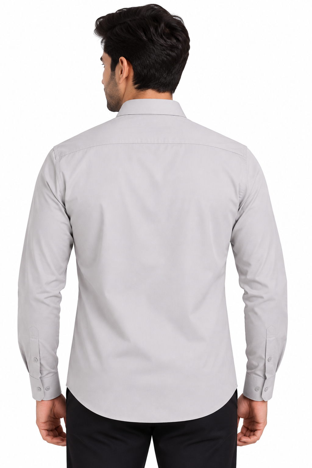 Men's Light Grey Colour Solid Full Sleeve Formal Shirt