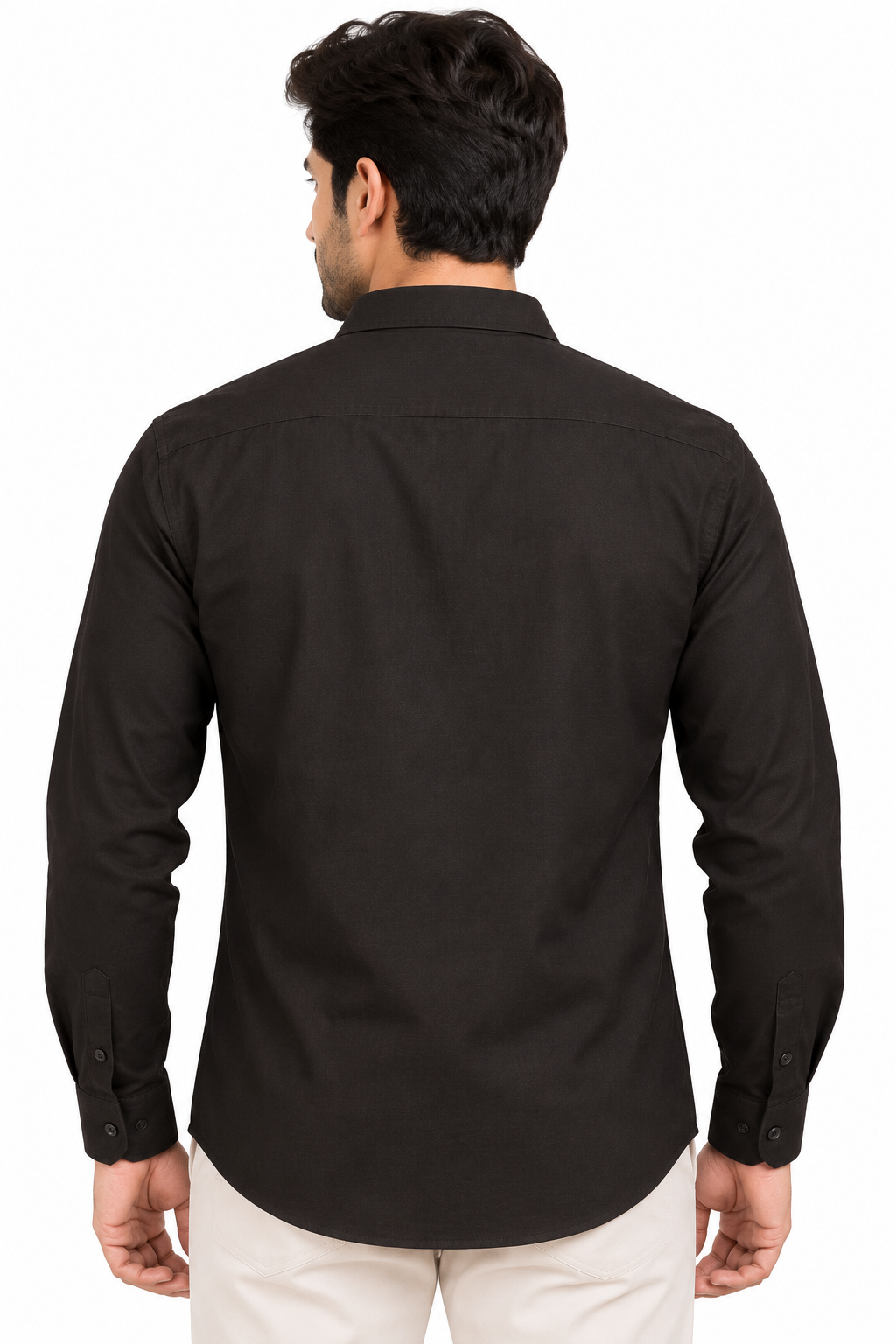 Men's Black Solid Full Sleeve Shirt
