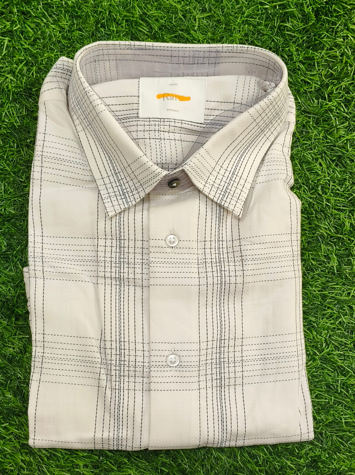 Men’s Off-White Checked Full Sleeve Shirt