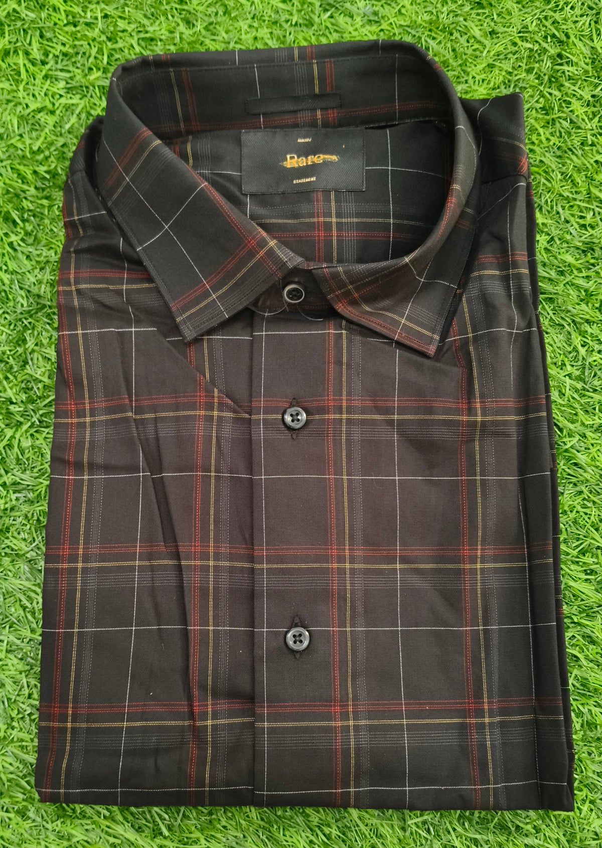 Men’s Black Multicolour Checked Full Sleeve Shirt