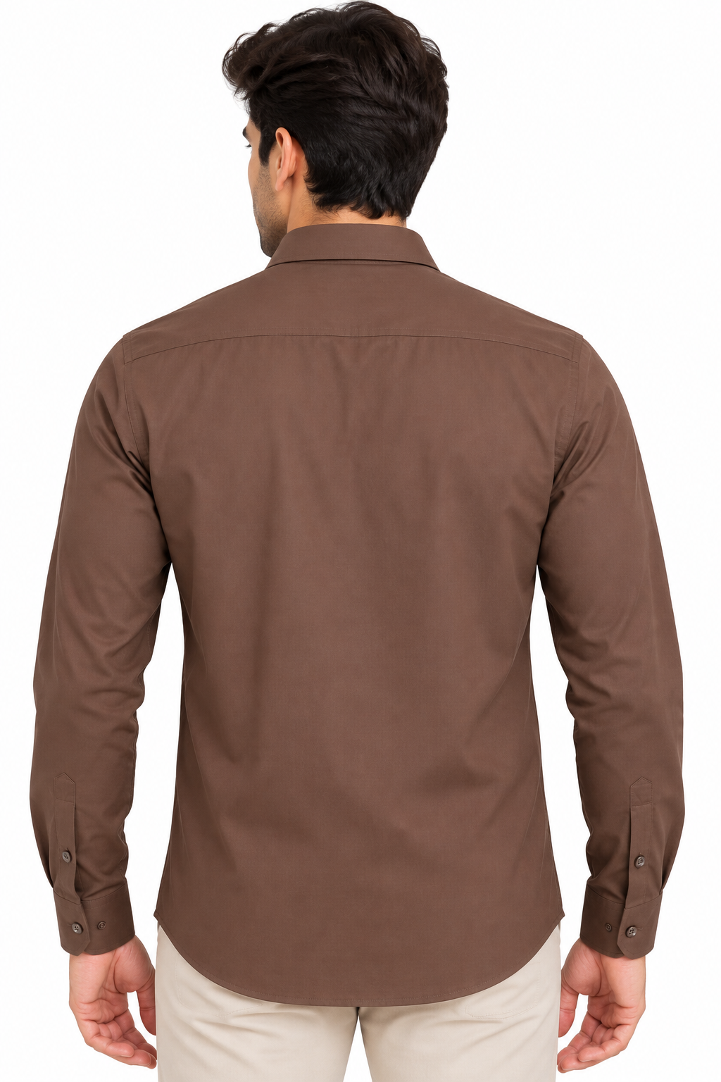 Men’s Brown Solid Full Sleeve Shirt