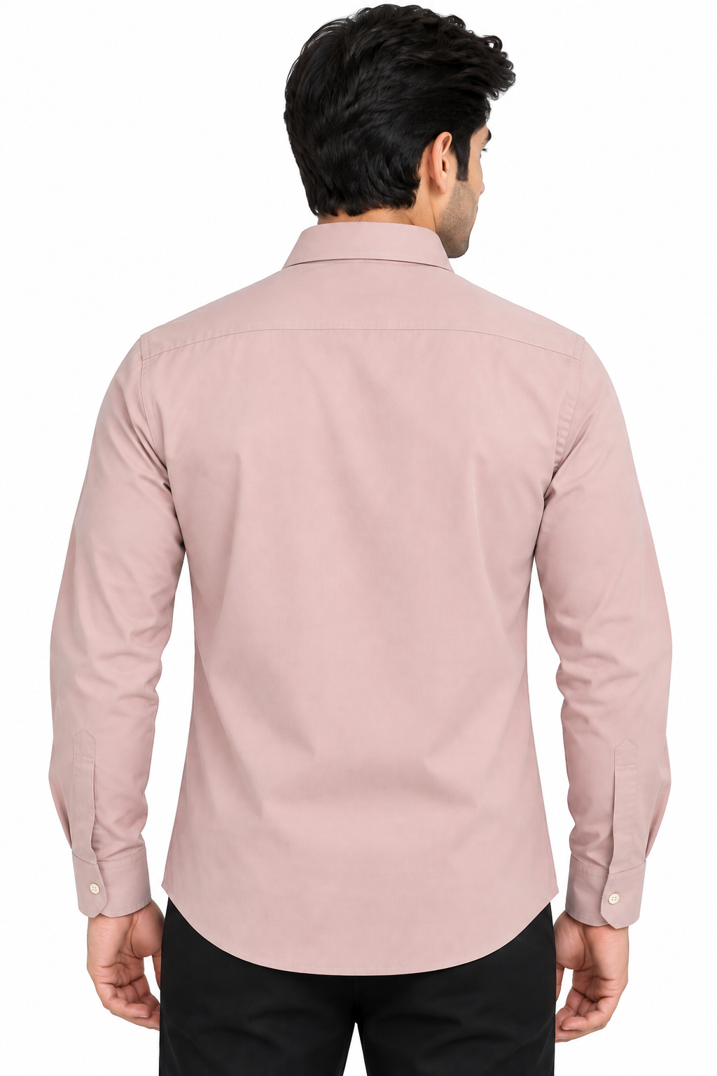 Men’s Dusty Pink Solid Full Sleeve Stretch Shirt