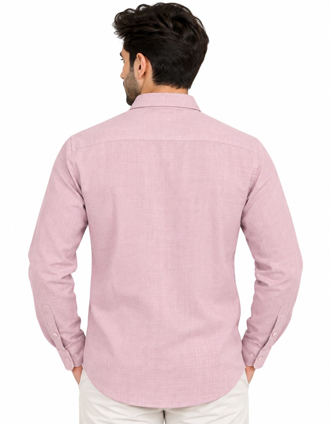 Men’s Light Mauve Solid Full Sleeve Shirt