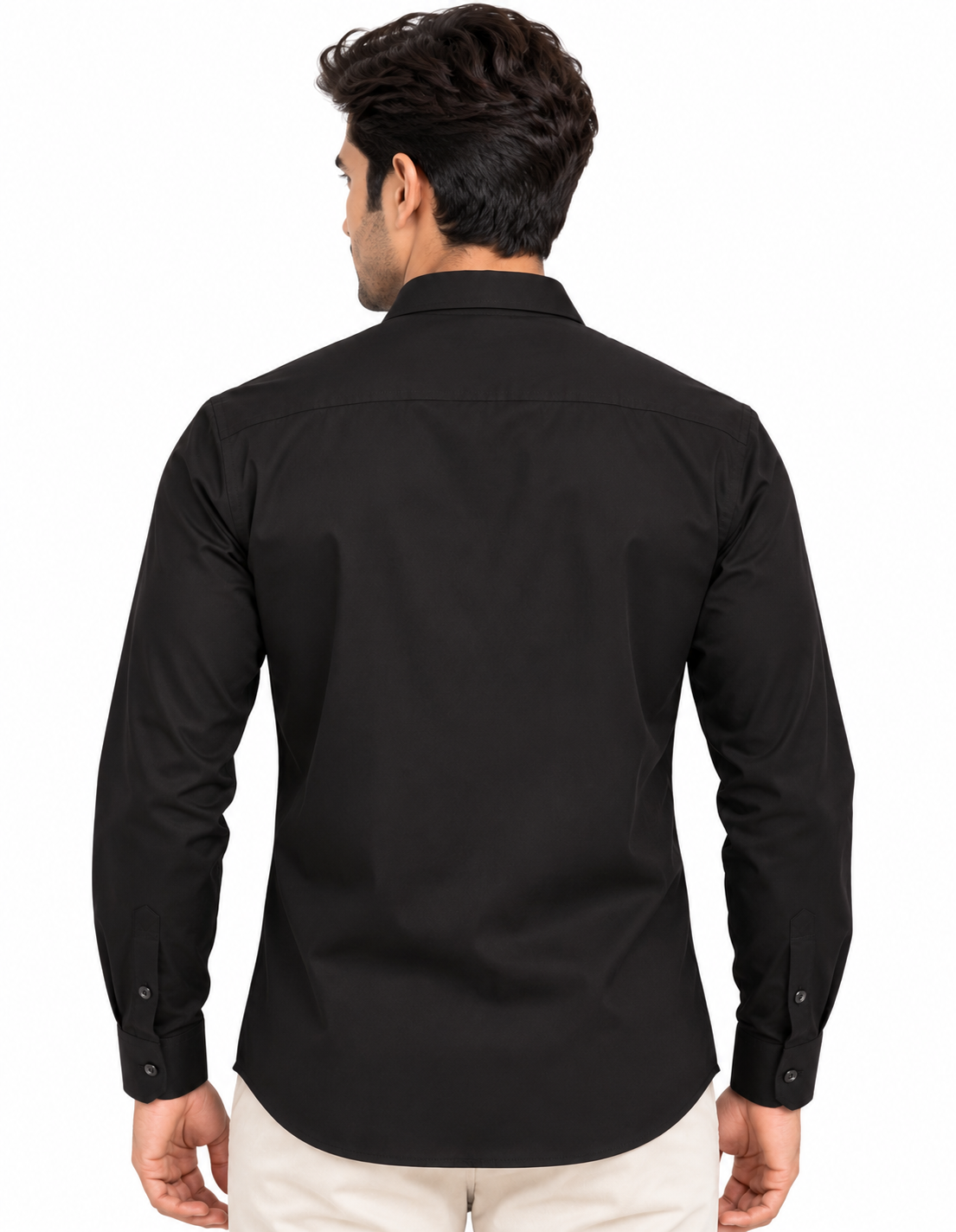 Men’s Black Color Solid Full Sleeve Shirt