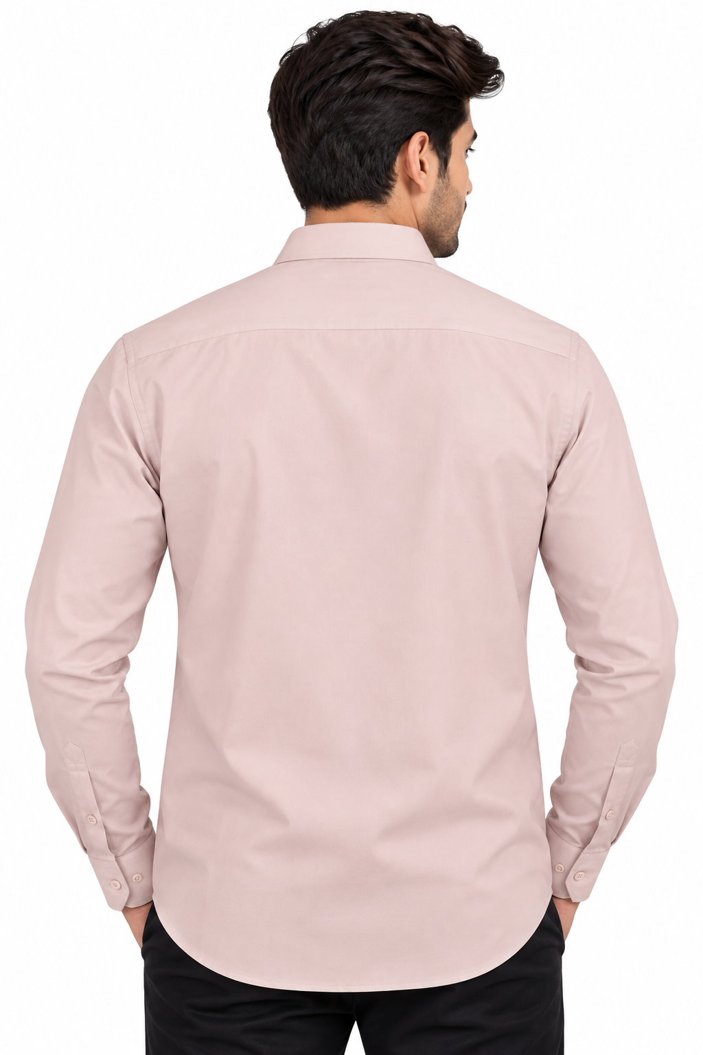 Men’s Light Pink Colour Solid Full Sleeve Shirt