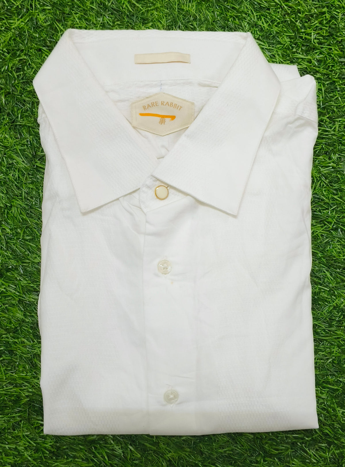 Men’s White Textured Formal Shirt