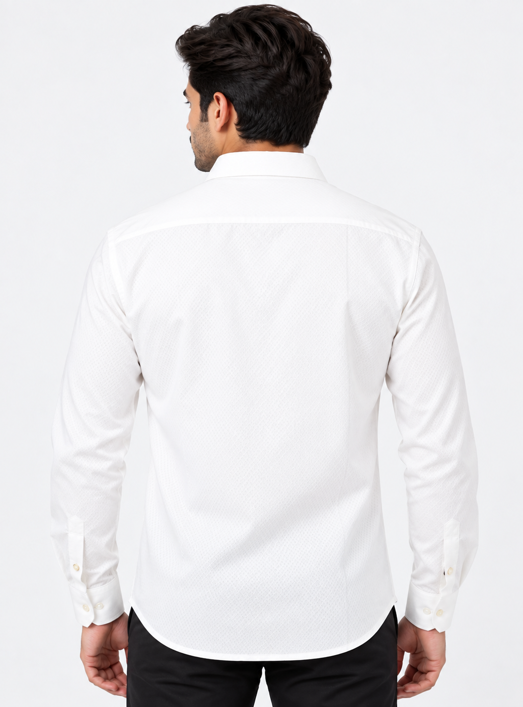 Men’s White Textured Formal Shirt