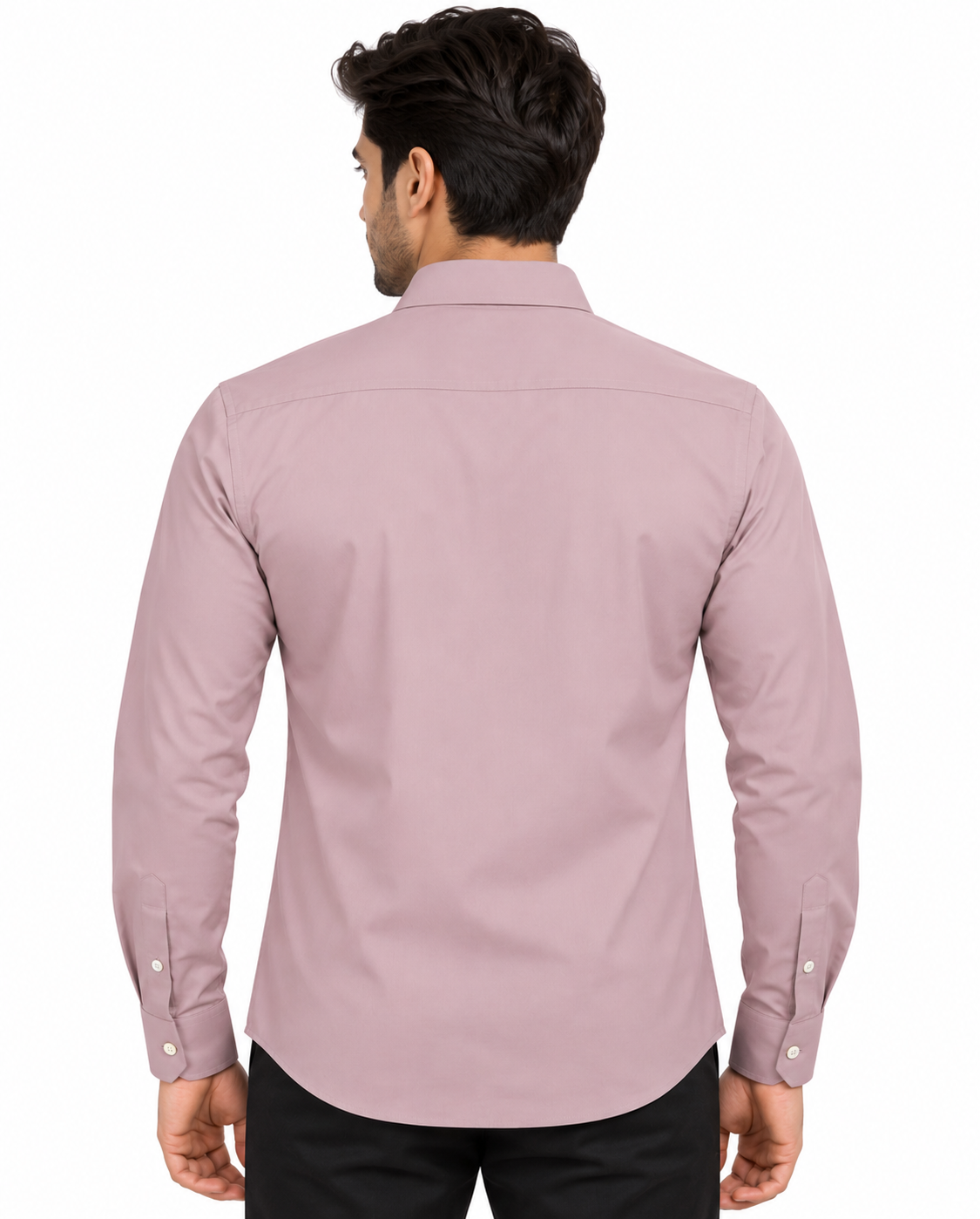 Men’s Dusty Pink Solid Full Sleeve Shirt