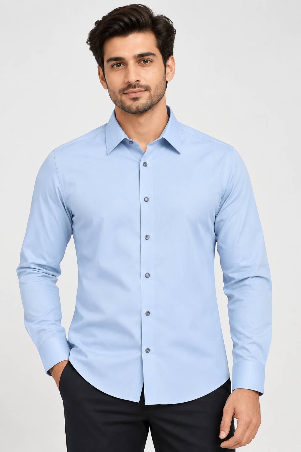 Men’s Light Blue Full Sleeve Stretch Shirt
