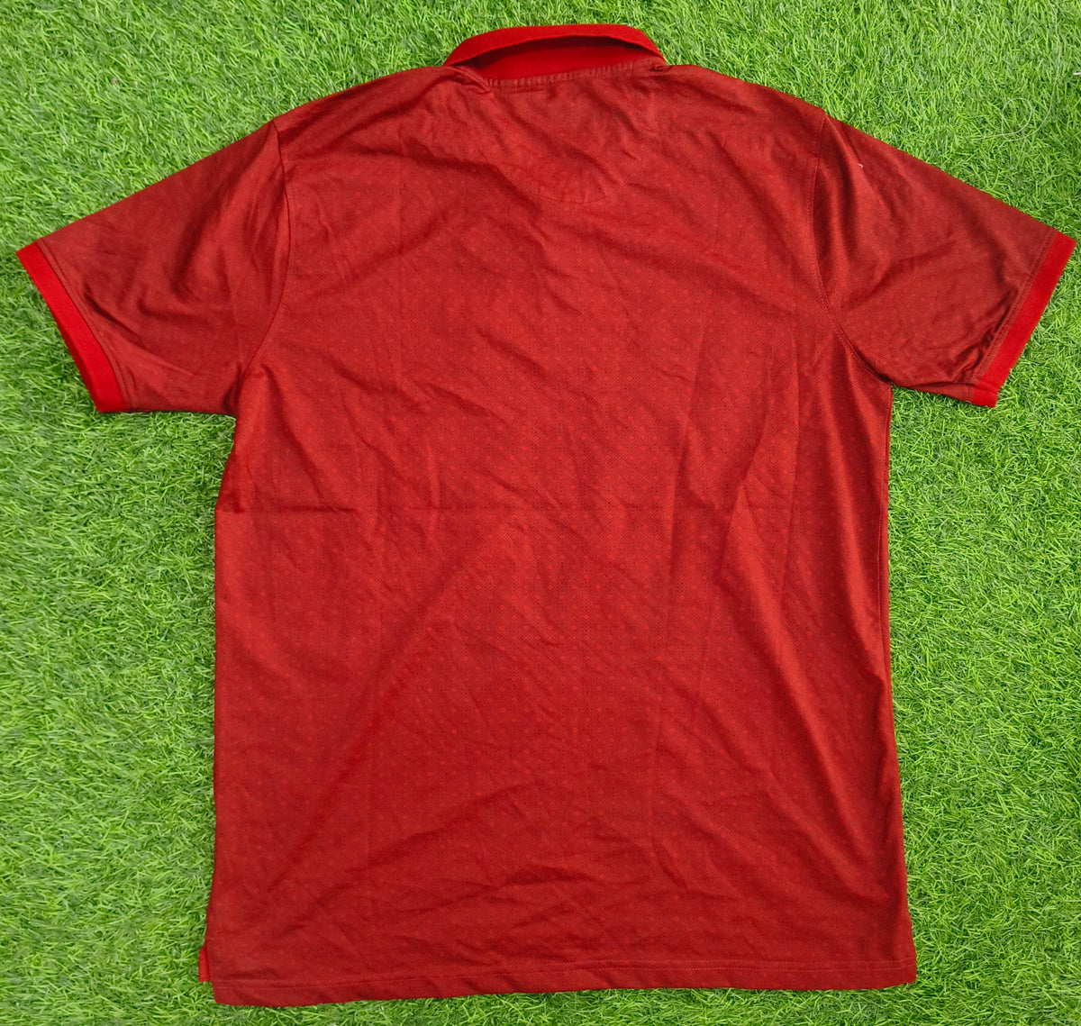 Men’s Maroon Red Textured Polo Collar T-Shirt