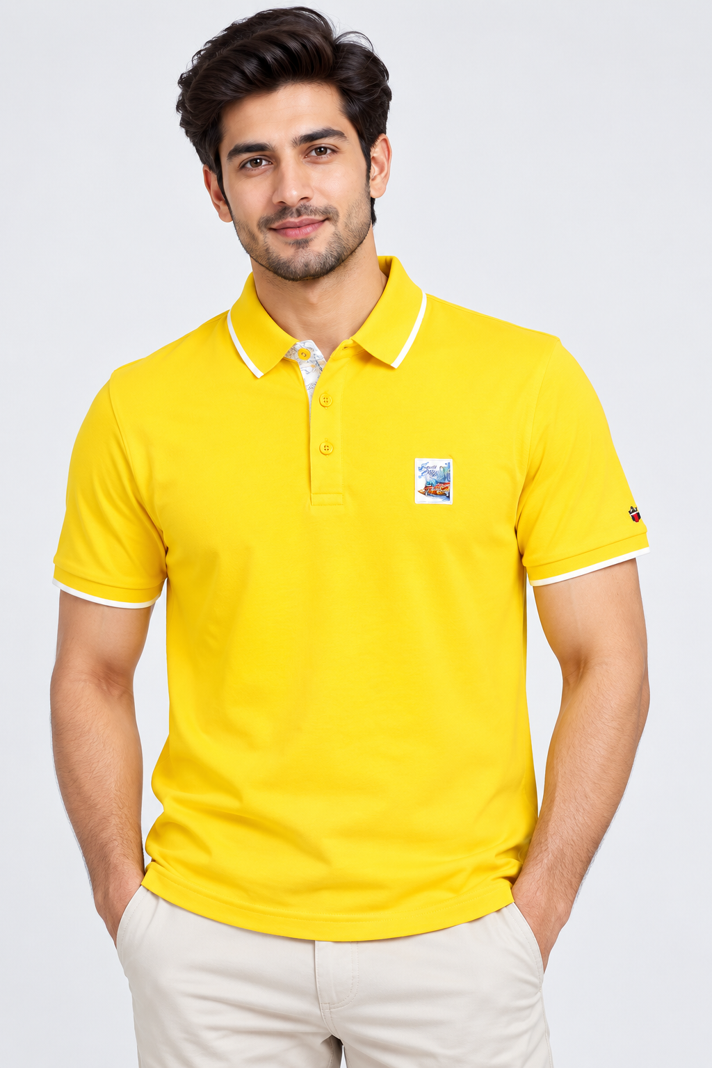 Men’s Yellow Polo Collar T-Shirt