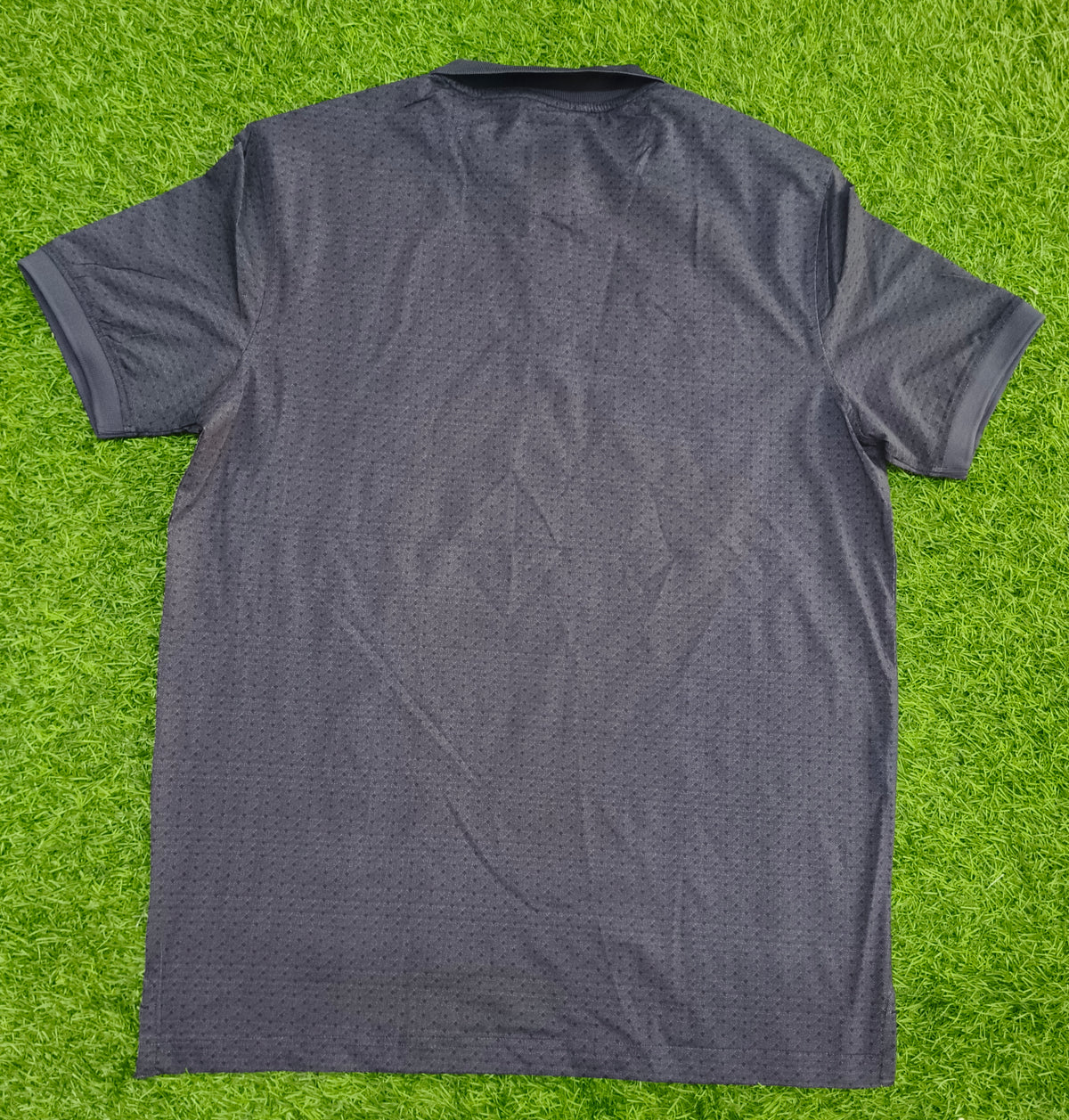 Men’s Navy Blue Micro Printed Polo Collar T-Shirt