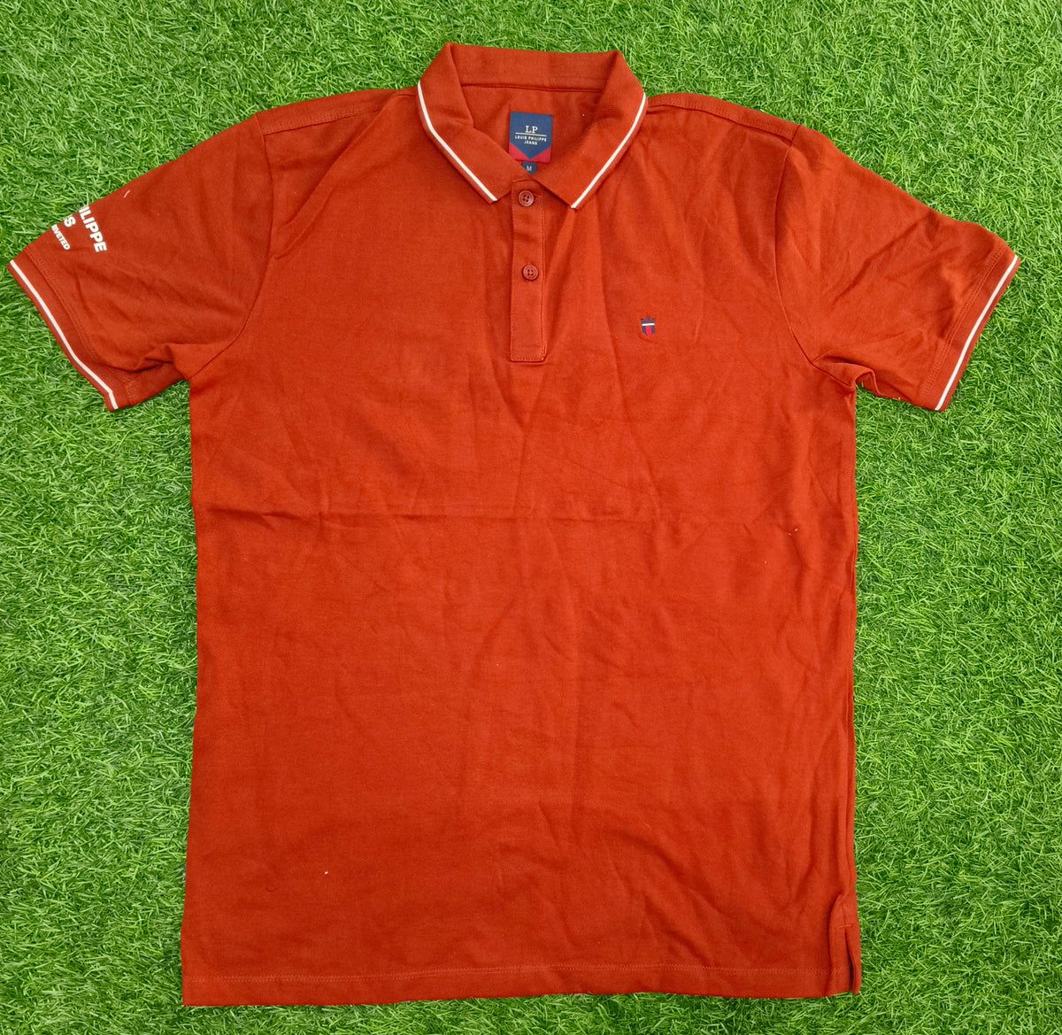 Men’s Rust Orange Contrast Collar Polo T-Shirt