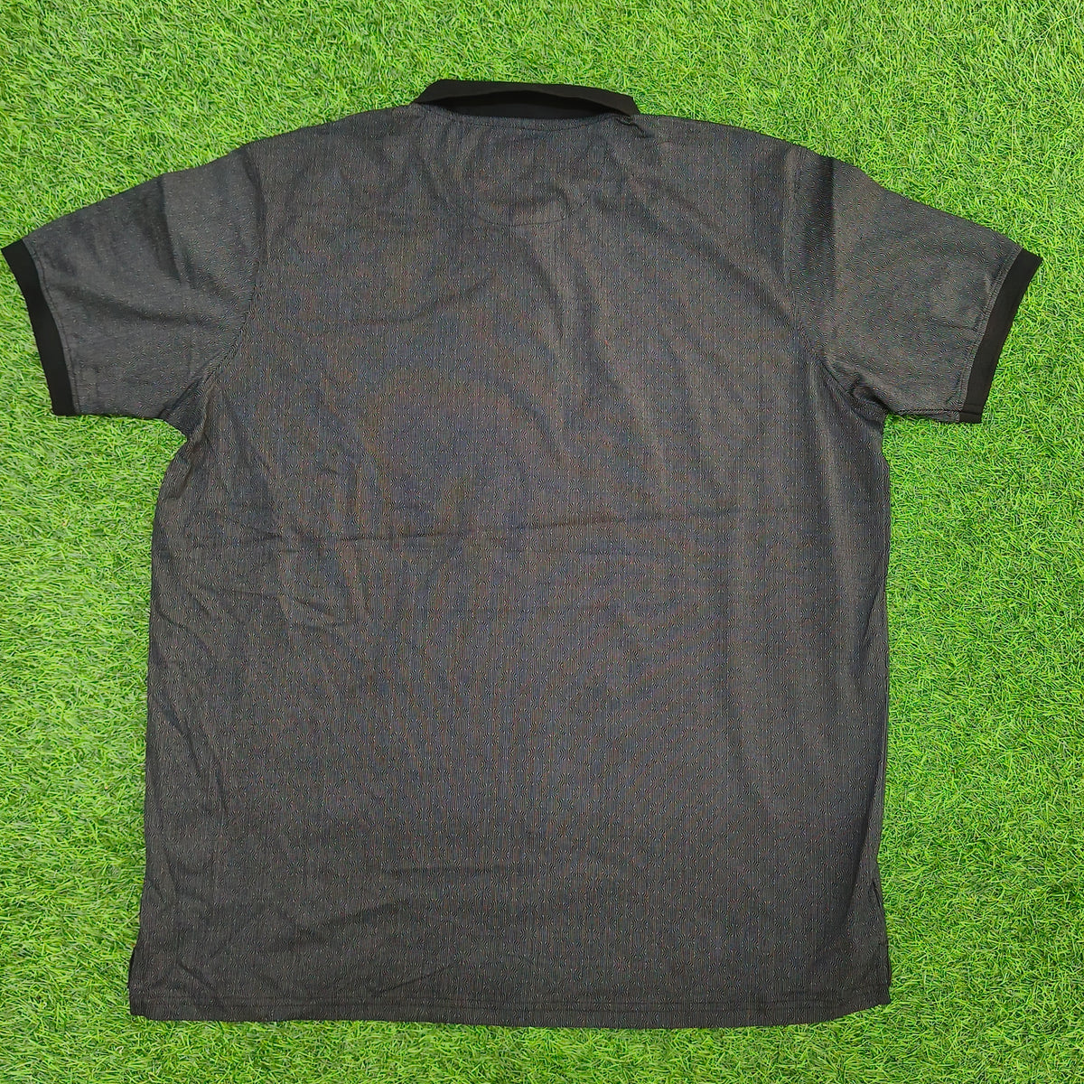 Men’s Black & Grey Printed Collar Polo T-Shirt
