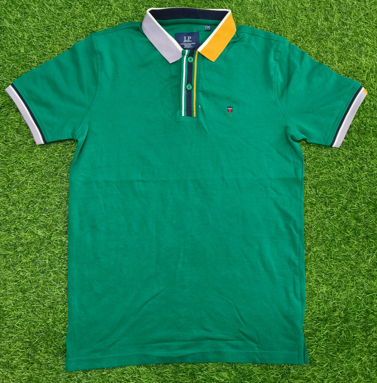 Men’s Green Colour Block Collar Polo T-Shirt
