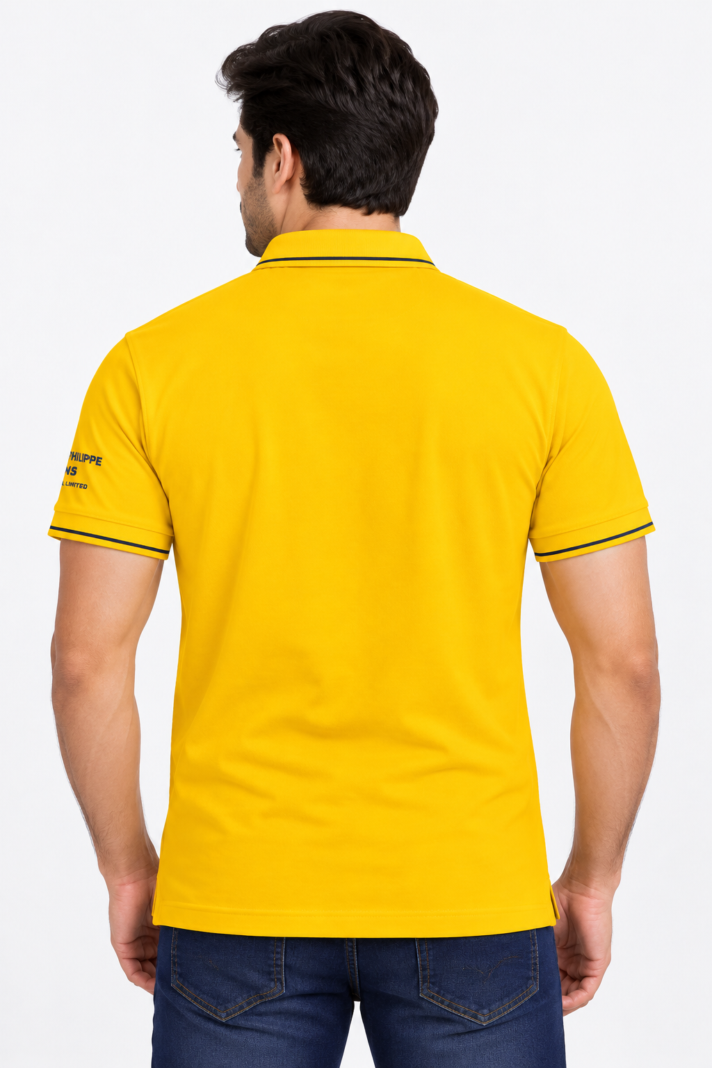 Men’s Mustard Yellow Contrast Collar Polo T-Shirt