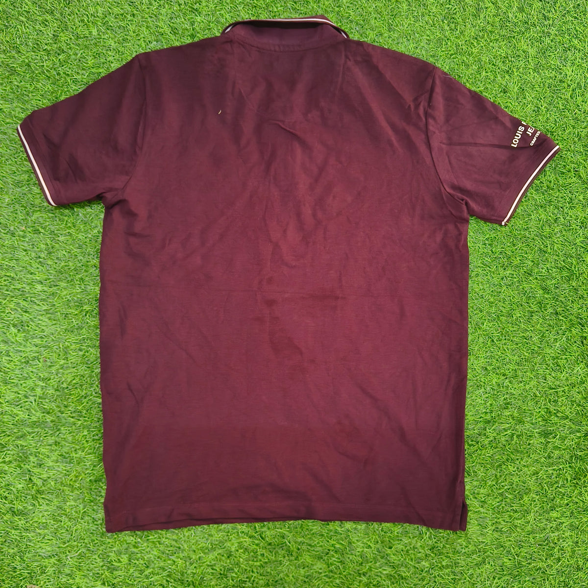 Men’s Maroon Contrast Tipped Collar Polo T-Shirt
