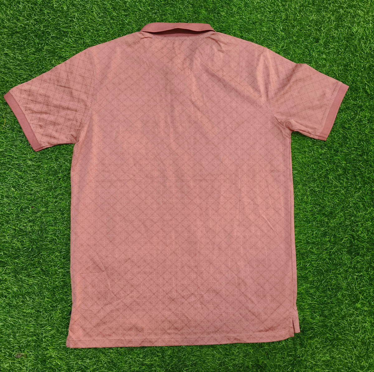 Men’s Dusty Pink Textured Polo Collar Pocket T-Shirt