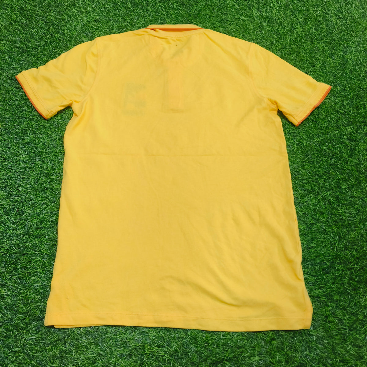 Men’s Yellow Polo Collar T-Shirt with Embroidered Chest Design