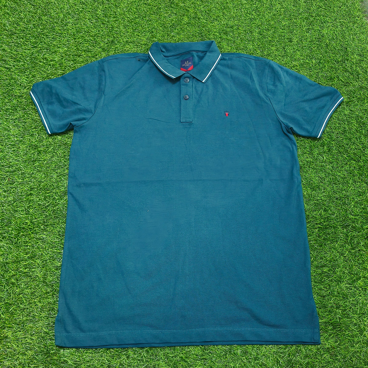 Men’s Teal Blue Polo Collar T-Shirt