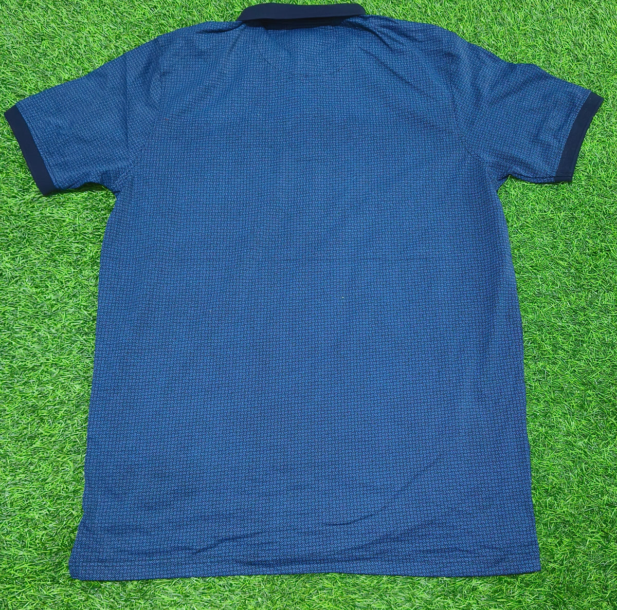 Men’s Navy Blue Micro Print Polo T-Shirt