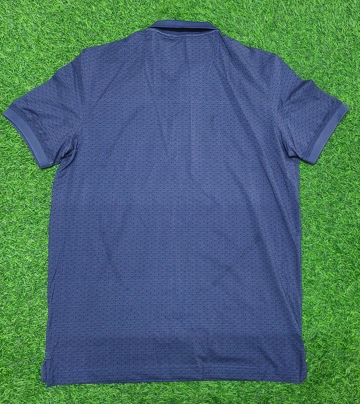 Men’s Navy Blue Textured Polo T-Shirt