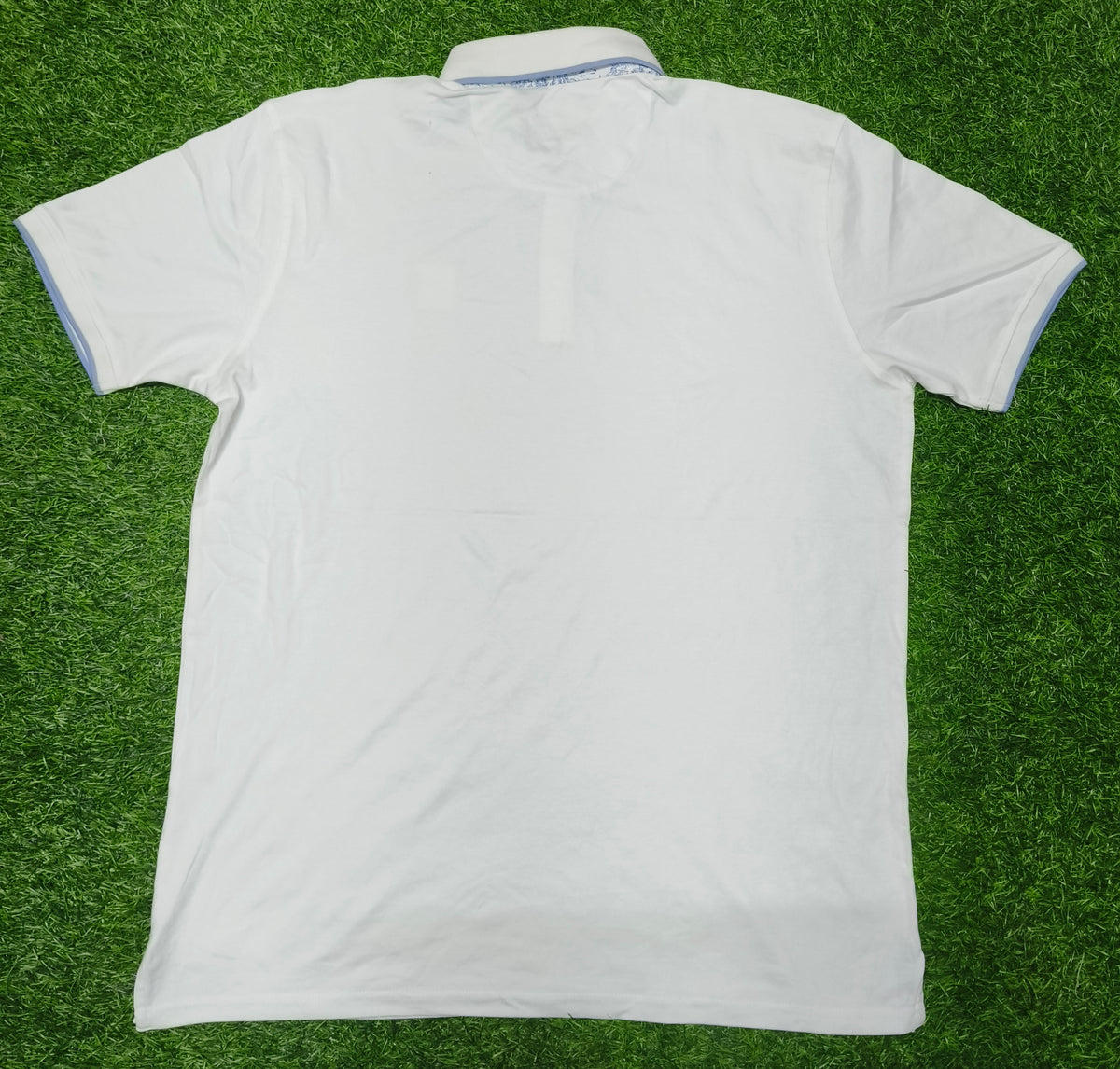 Men’s White Contrast Collar Polo T-Shirt