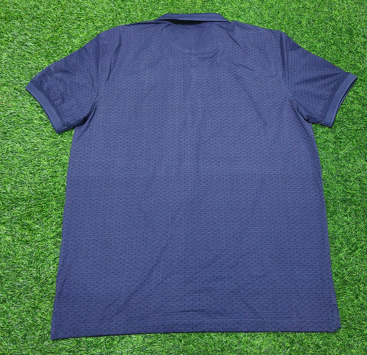 Men’s Navy Blue Textured Collar Polo T-Shirt