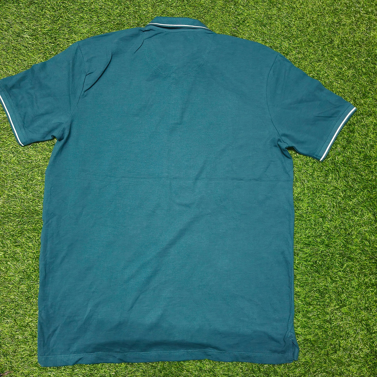Men’s Teal Blue Contrast Collar Polo T-Shirt