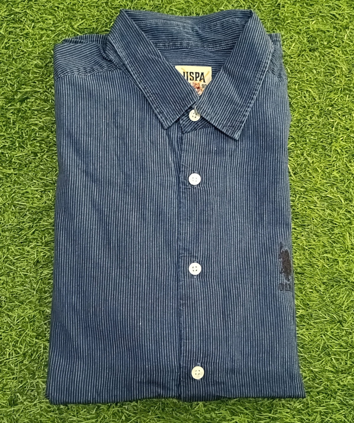 Men’s Navy Blue Fine Striped Full Sleeve Shirt