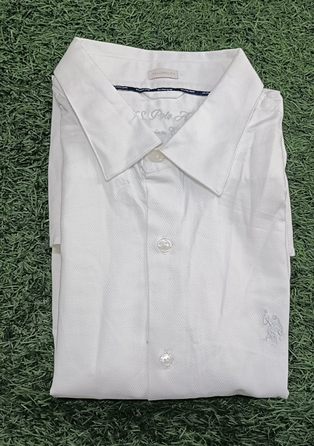 Men’s White Textured Full Sleeve Shirt