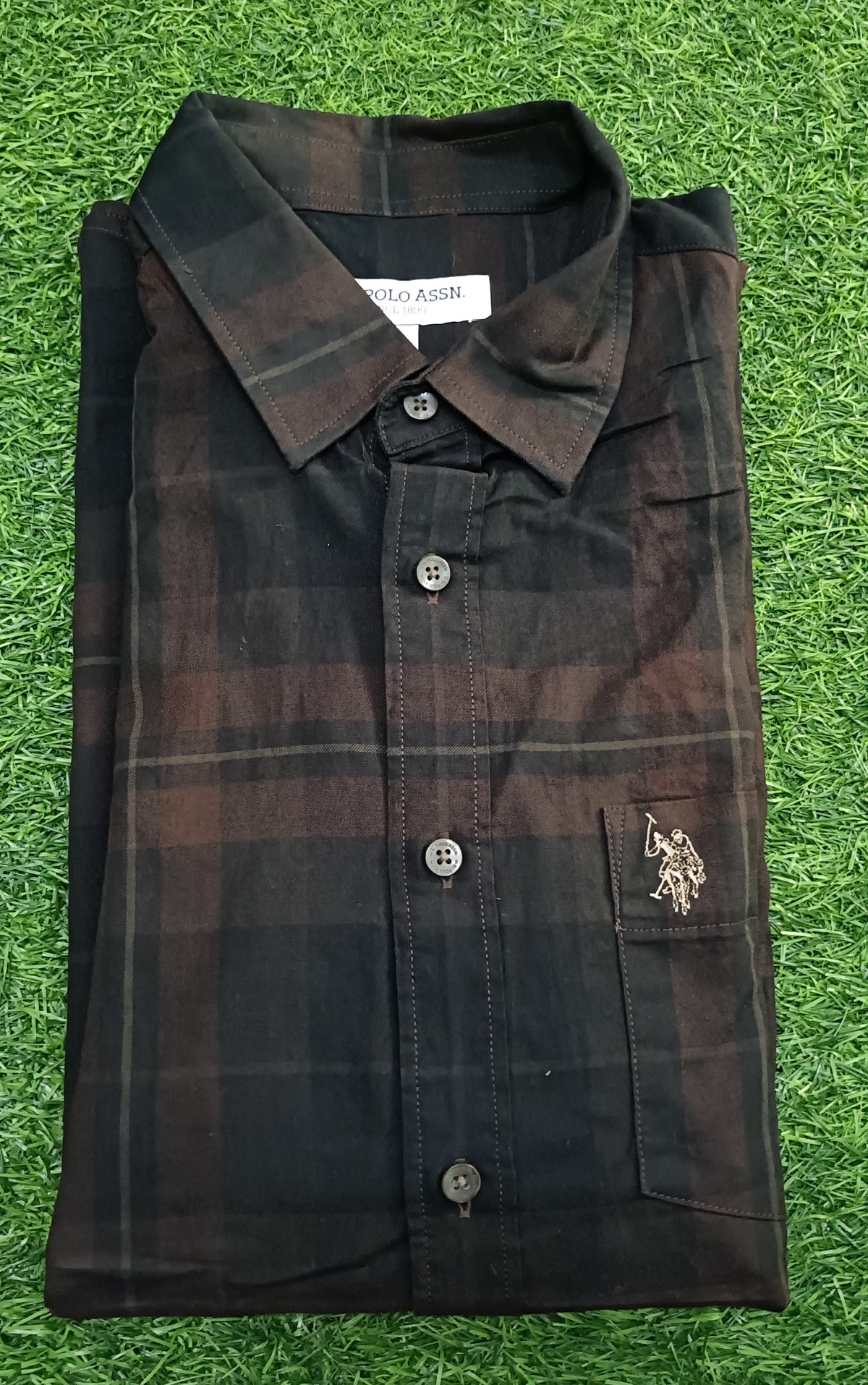 Men’s Black & Brown Checked Full Sleeve Shirt