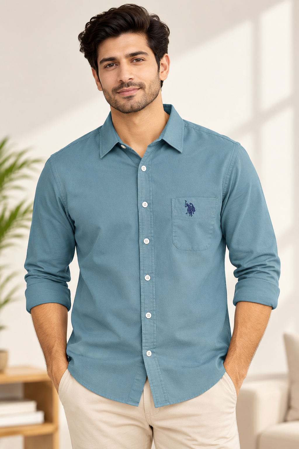 Men’s Dusty Blue Full Sleeve Shirt