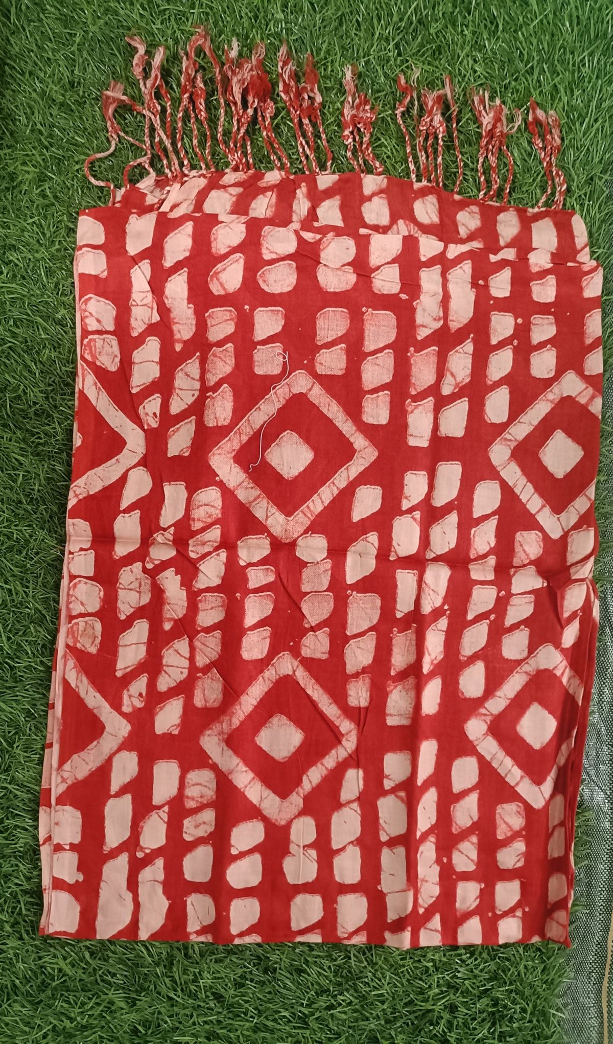 Classic Maroon and Cream Floral Printed Stole with Fringe Accents